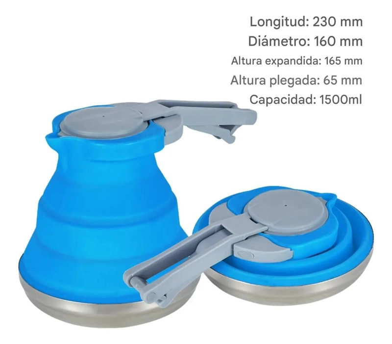 TETERA PLEGABLE DE SILICONA IDEAL PARA CAMPING Y USO DIARIO - 3