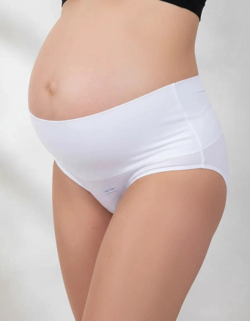 CALZON CUADRO DE ALGODON PARA MATERNIDAD COLOR BLANCO TALLA L - 1