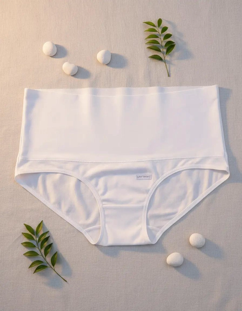 CALZON CUADRO DE ALGODON PARA MATERNIDAD COLOR BLANCO TALLA L - 4
