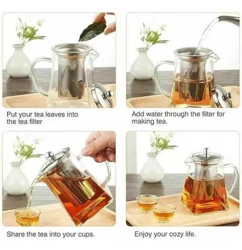TETERA DE VIDRIO RESISTENTE AL FUEGO CON INFUSOR 750ML - 4