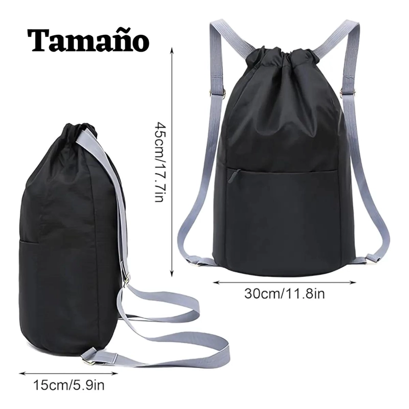 MOCHILA DEPORTIVA IMPERMEABLE CON CORDON Y GRAN CAPACIDAD - 2