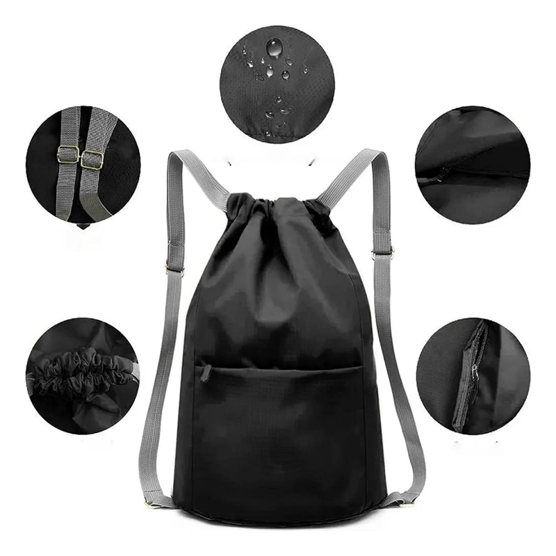 MOCHILA DEPORTIVA IMPERMEABLE CON CORDON Y GRAN CAPACIDAD - 3