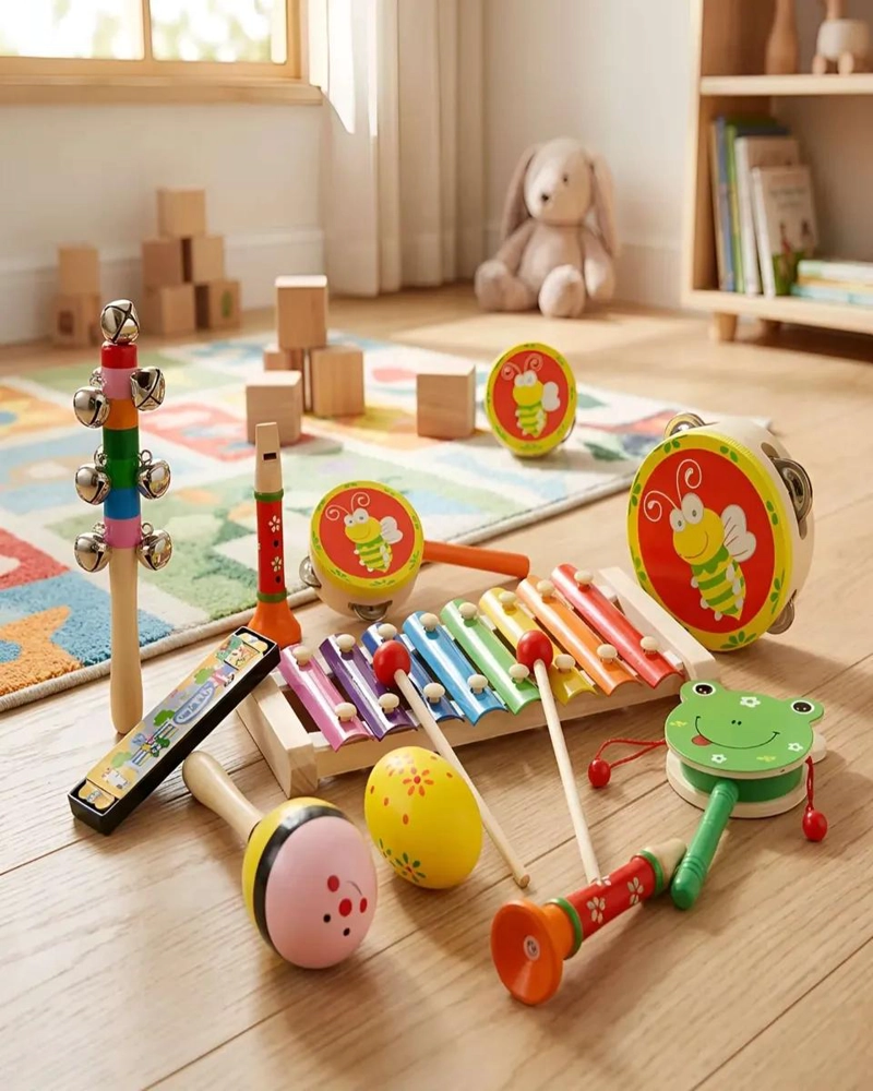 SET DE INSTRUMENTOS MUSICALES INFANTILES PARA APRENDIZAJE MUSICAL - 1