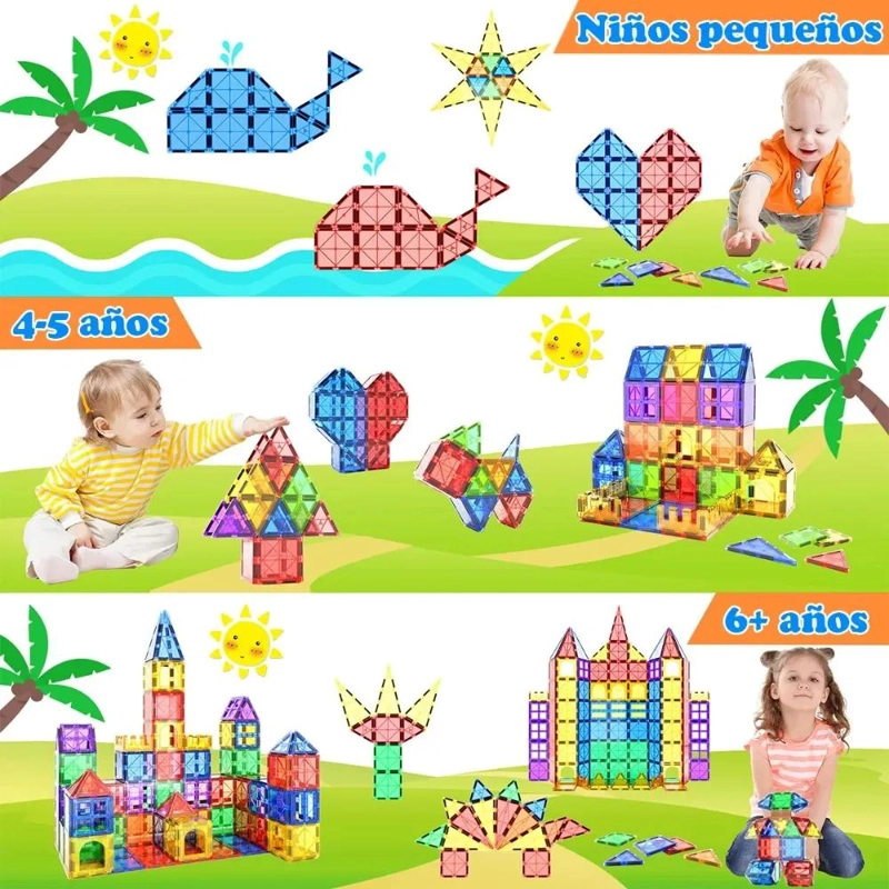 JUGUETE DE BLOQUES MAGNE TICOS PARA CONSTRUCCION 52 PIEZAS - 5