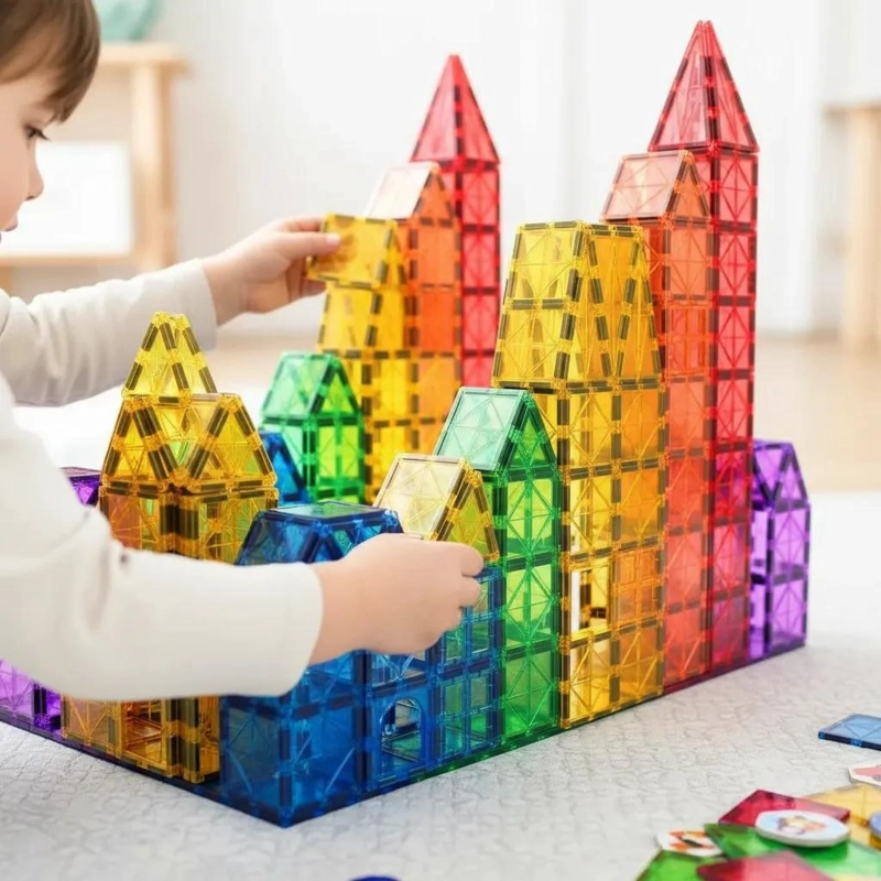 JUGUETE DE BLOQUES MAGNE TICOS PARA CONSTRUCCION 52 PIEZAS - 7