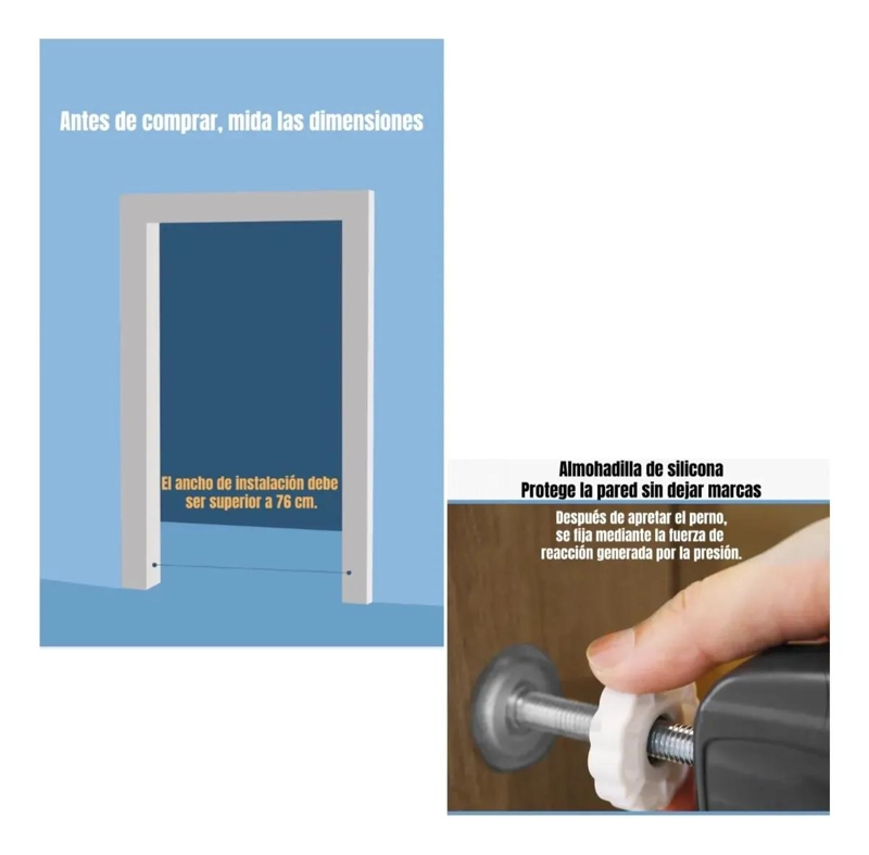 PUERTA DE SEGURIDAD PARA BEBE S Y MASCOTAS 77-82CM - 6