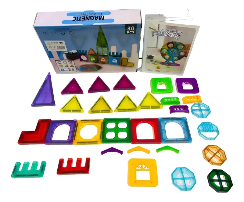 BLOQUES DE CONSTRUCCION MAGNE TICOS 30 PIEZAS PARA NIÑOS - 1