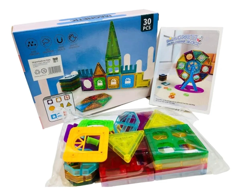 BLOQUES DE CONSTRUCCION MAGNE TICOS 30 PIEZAS PARA NIÑOS - 2