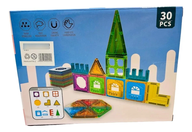BLOQUES DE CONSTRUCCION MAGNE TICOS 30 PIEZAS PARA NIÑOS - 3