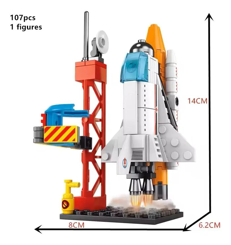 BLOQUES DE CONSTRUCCION NAVE ESPACIAL PARA NIÑOS CON 107 PIEZAS - 7
