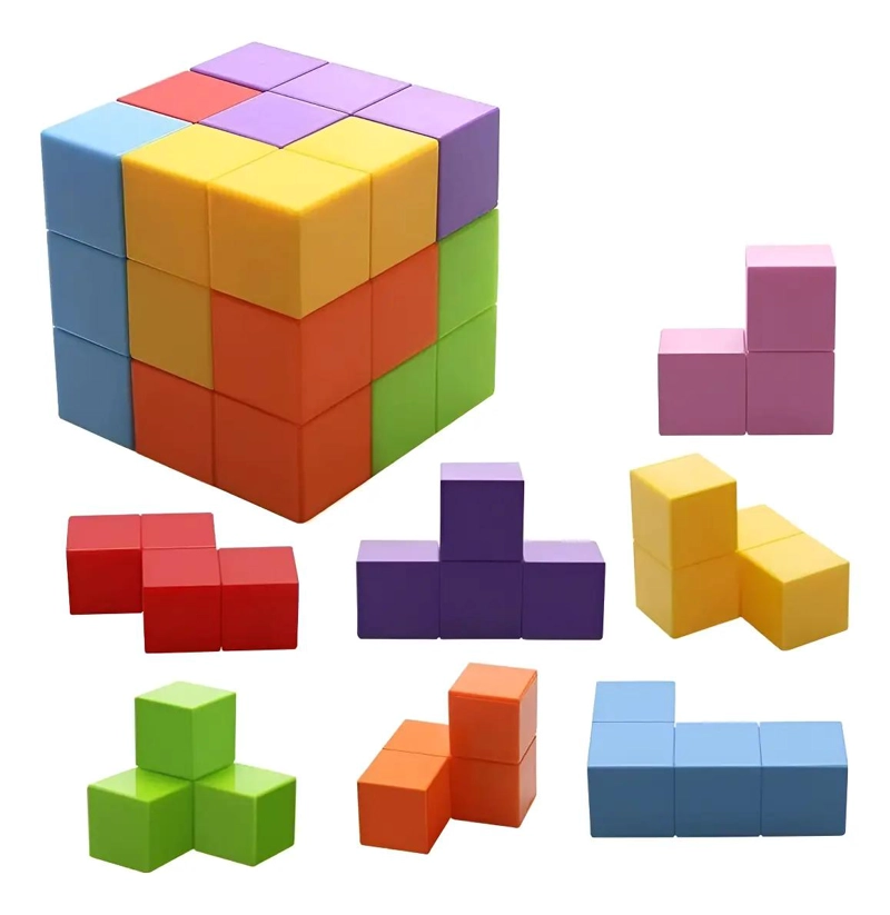 CUBO DE BLOQUES DE CONSTRUCCION PARA NIÑOS EN SILICONA - 1