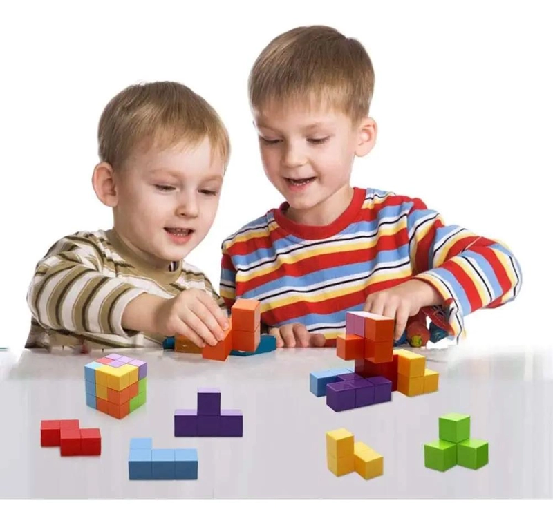 CUBO DE BLOQUES DE CONSTRUCCION PARA NIÑOS EN SILICONA - 10