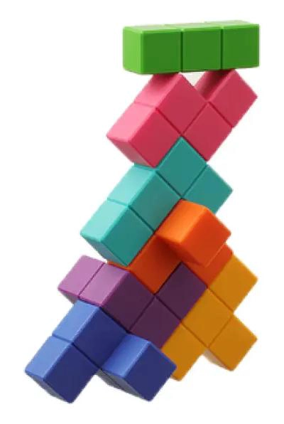 CUBO DE BLOQUES DE CONSTRUCCION PARA NIÑOS EN SILICONA - 6