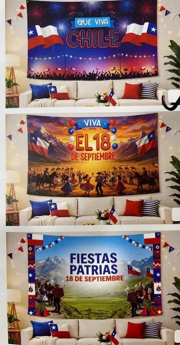 TELON DE FONDO DECORATIVO PARA FIESTAS PATRIAS CHILENAS - 2