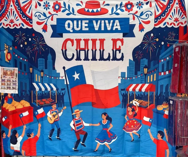 TELON DE FONDO DECORATIVO PARA FIESTAS PATRIAS CHILENAS - 3