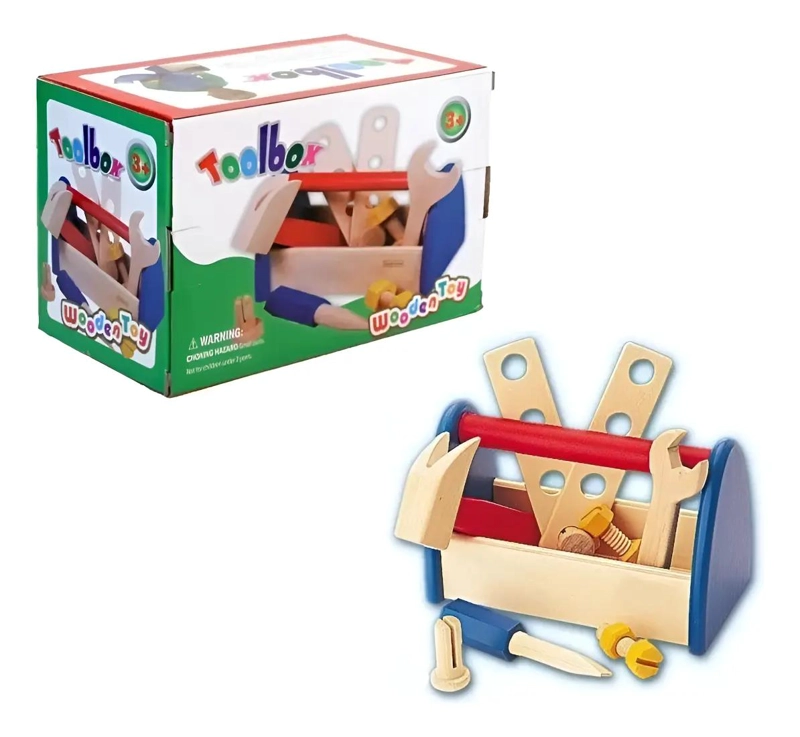 JUEGO DIDACTICO CAJA DE HERRAMIENTAS DE MADERA PARA NIÑOS - 1
