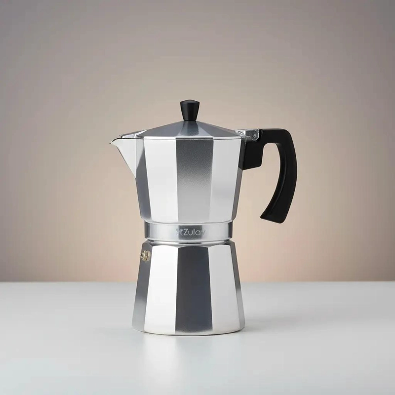 CAFETERA ESPRESSO DE ALUMINIO PARA 6 TAZAS CON MANGO ERGONOMICO - 2