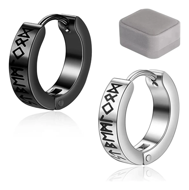 ARETES DE ARO VIKINGOS DE ACERO INOXIDABLE PARA HOMBRE Y MUJER - 1
