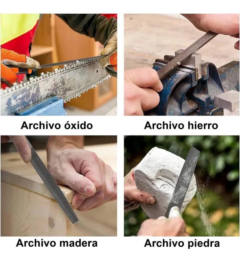 SET DE 3 LIMADORAS PLANAS DE 8 PULGADAS PARA METAL - 1