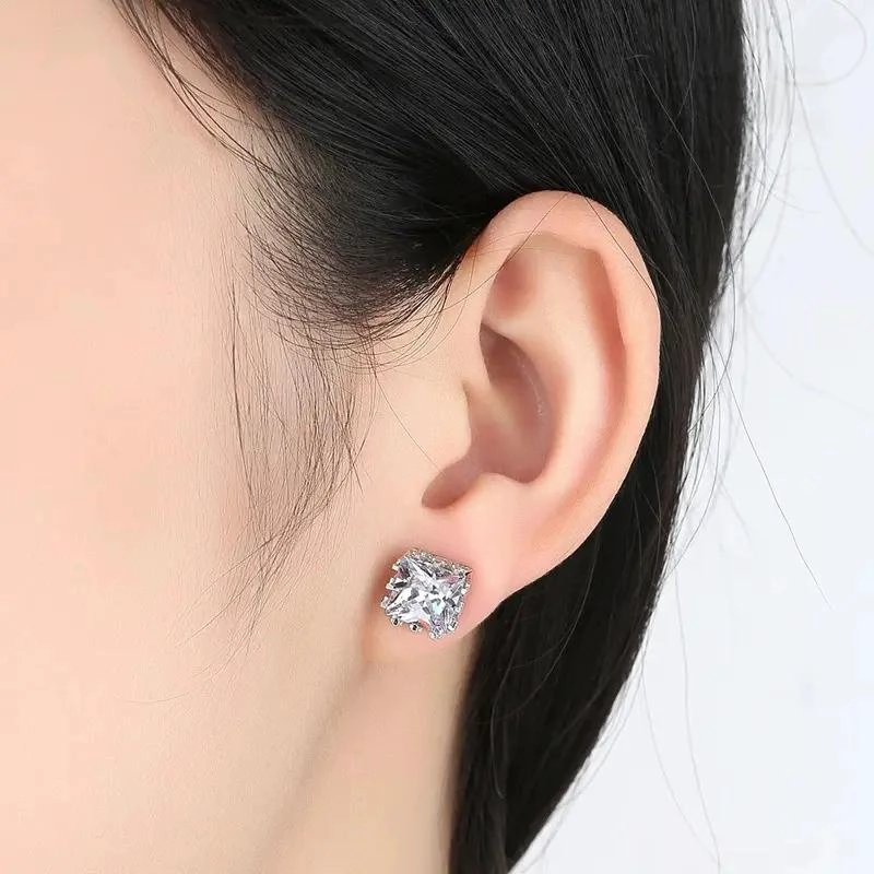 AROS DE PLATA 925 CON ZIRCONIA CUBICA PARA MUJER - 2