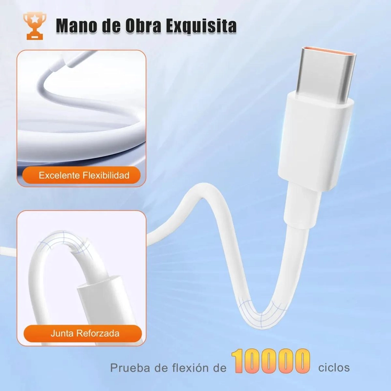 CABLE USB TIPO C 2M CARGA RAPIDA 66W PARA DISPOSITIVOS - 7