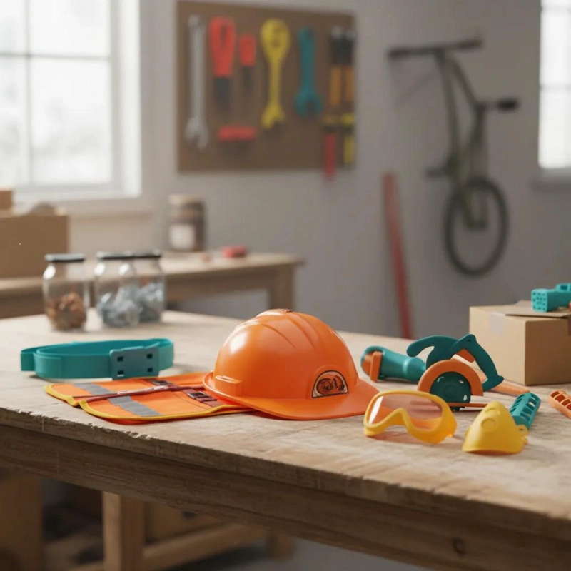 SET DE CONSTRUCCION INFANTIL CON CASCO Y HERRAMIENTAS SEGURAS - 2