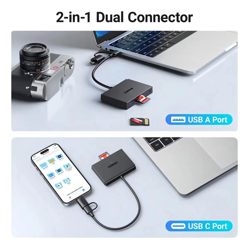 LECTOR DE TARJETAS DE MEMORIA USB Y TIPO C PARA SD - 4