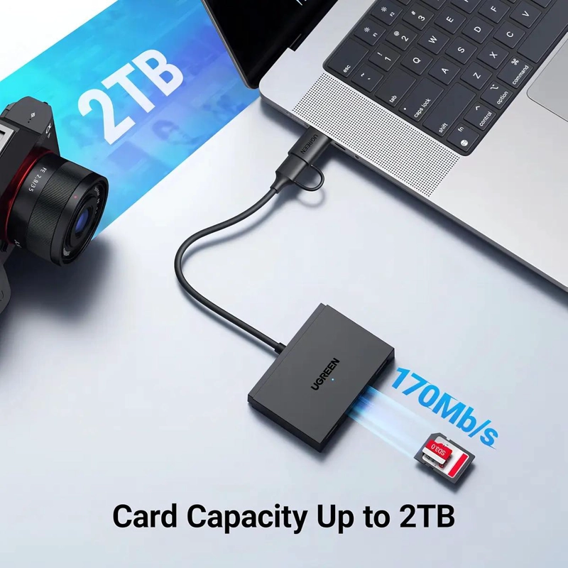 LECTOR DE TARJETAS DE MEMORIA USB Y TIPO C PARA SD - 6