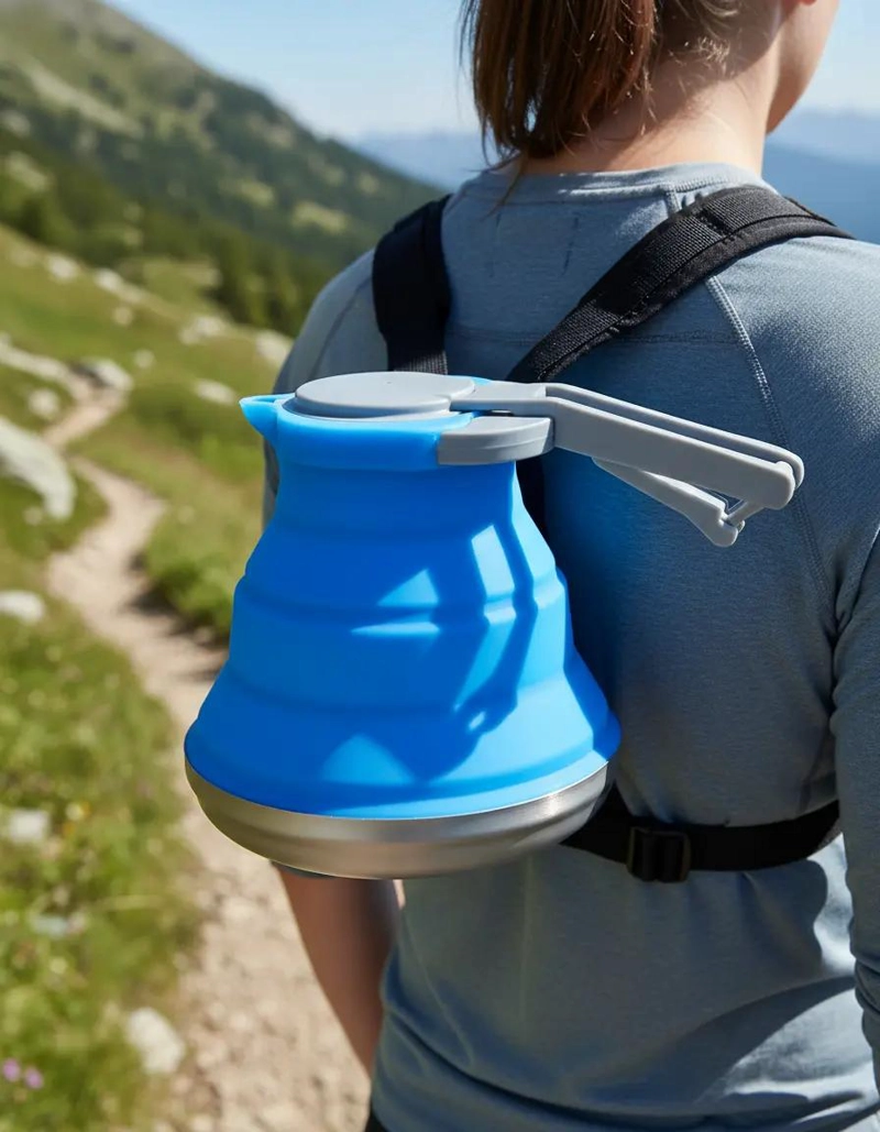 TETERA PLEGABLE DE SILICONA IDEAL PARA CAMPING Y USO DIARIO - 1