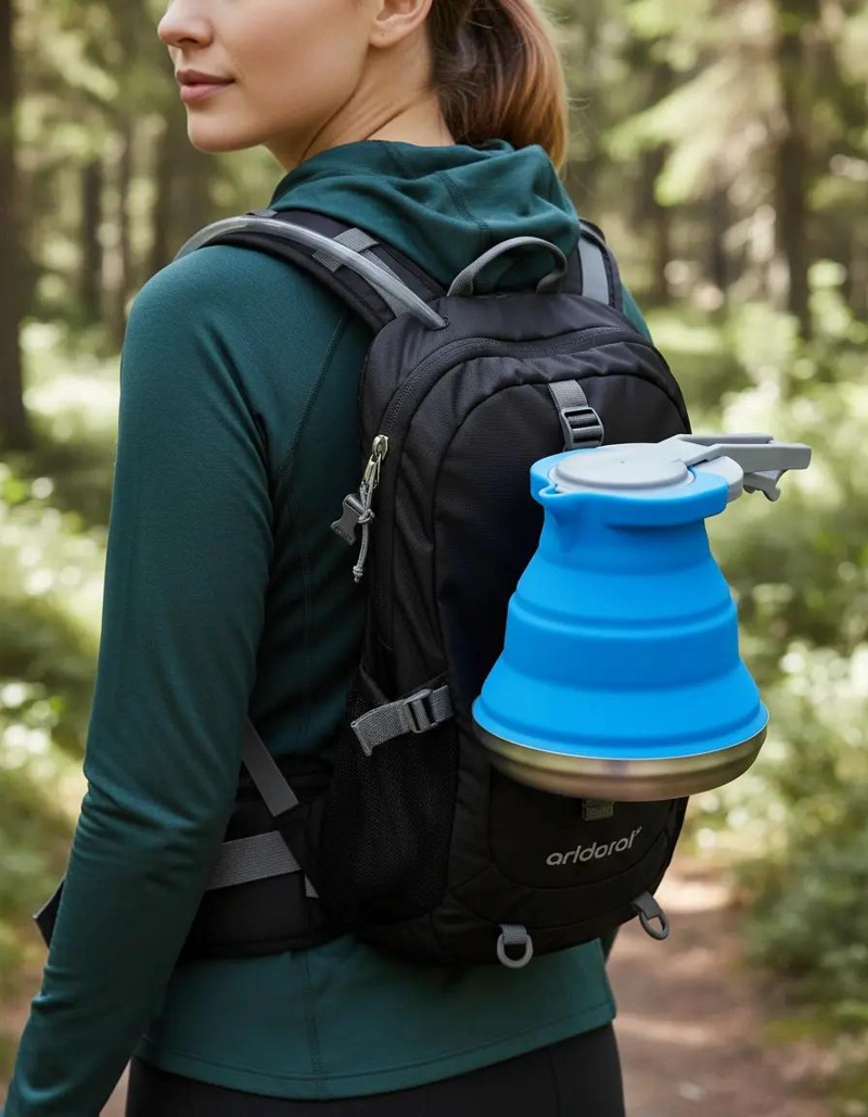 TETERA PLEGABLE DE SILICONA IDEAL PARA CAMPING Y USO DIARIO - 1