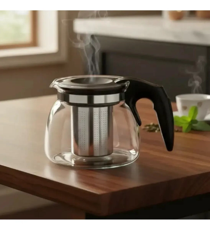 TETERA DE VIDRIO CON INFUSOR DE ACERO INOXIDABLE 900 ML - 2