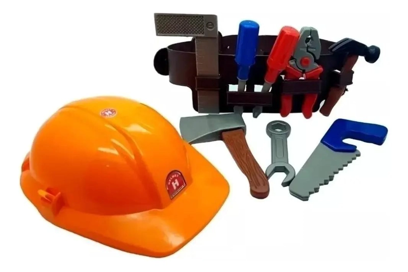 SET DE HERRAMIENTAS DE CONSTRUCCION PARA NIÑOS CON CASCO Y CINTURON - 3