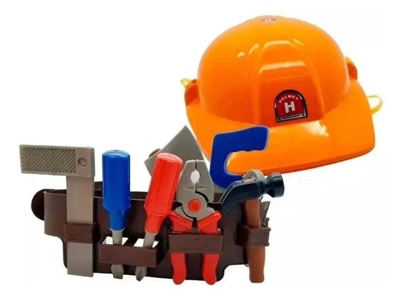 SET DE HERRAMIENTAS DE CONSTRUCCION PARA NIÑOS CON CASCO Y CINTURON - 4