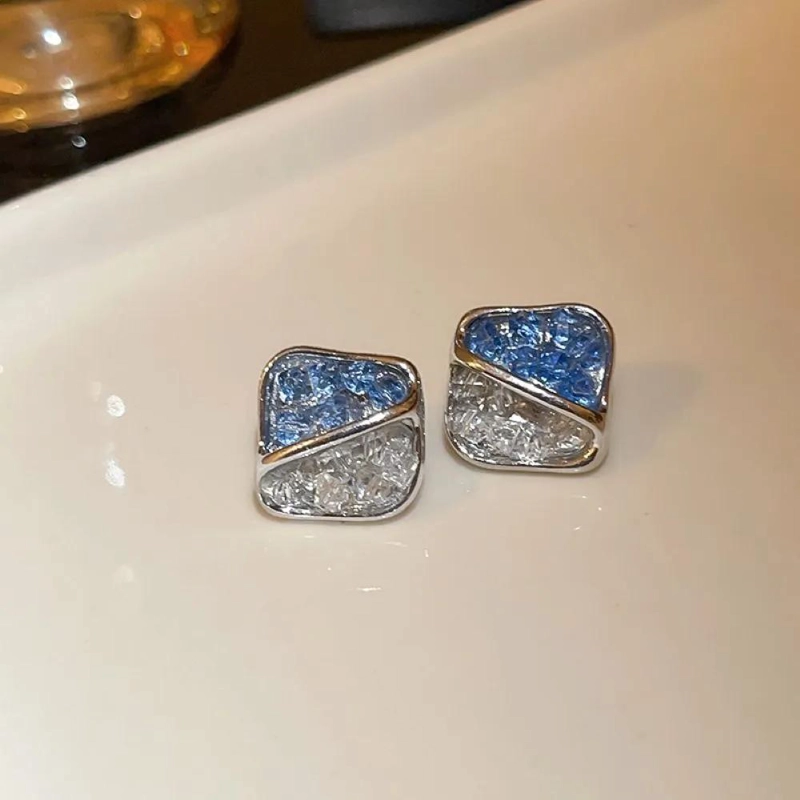 AROS DE FIESTA CUADRADOS EN COLOR AQUA CON BASTAGO DE PLATA - 1