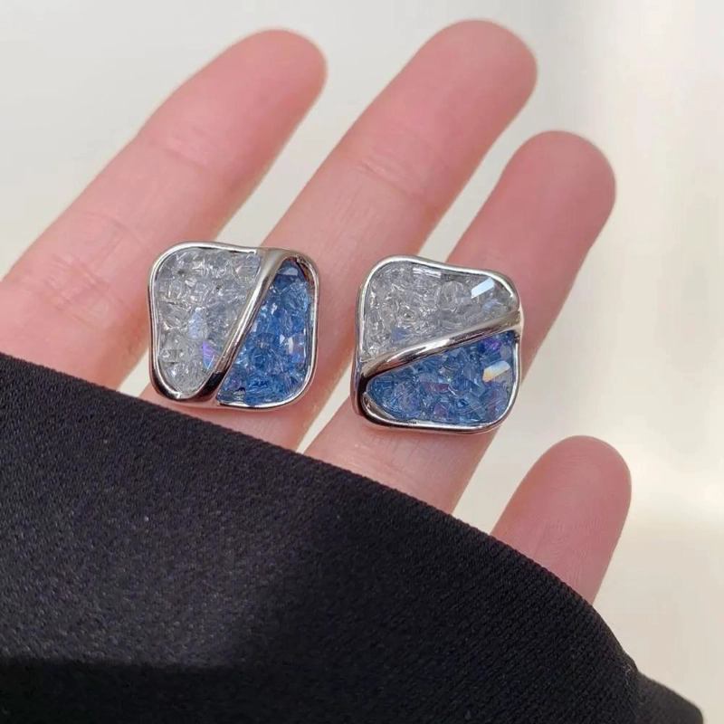 AROS DE FIESTA CUADRADOS EN COLOR AQUA CON BASTAGO DE PLATA - 2