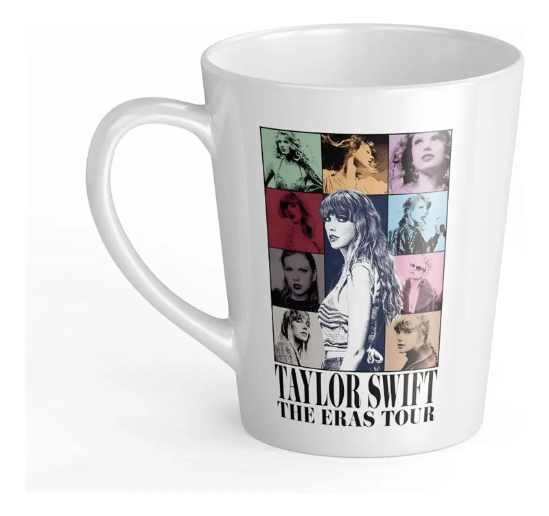 TAZA CONICA BLANCA CON ILUSTRACION DE DISEÑO UNICO - 1