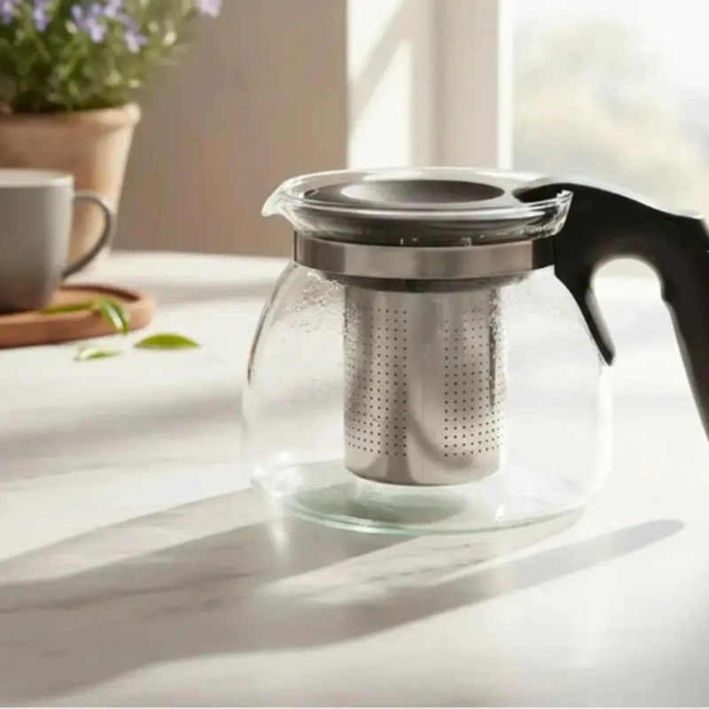 TETERA DE VIDRIO CON INFUSOR DE ACERO INOXIDABLE 900 ML - 3