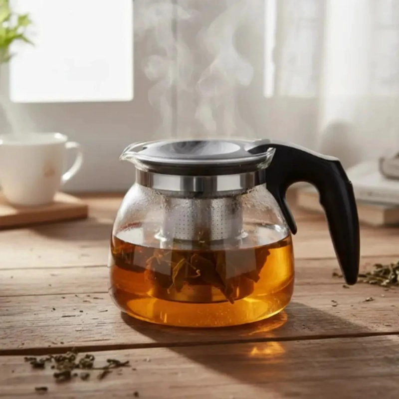 TETERA DE VIDRIO CON INFUSOR DE ACERO INOXIDABLE 700 ML - 2