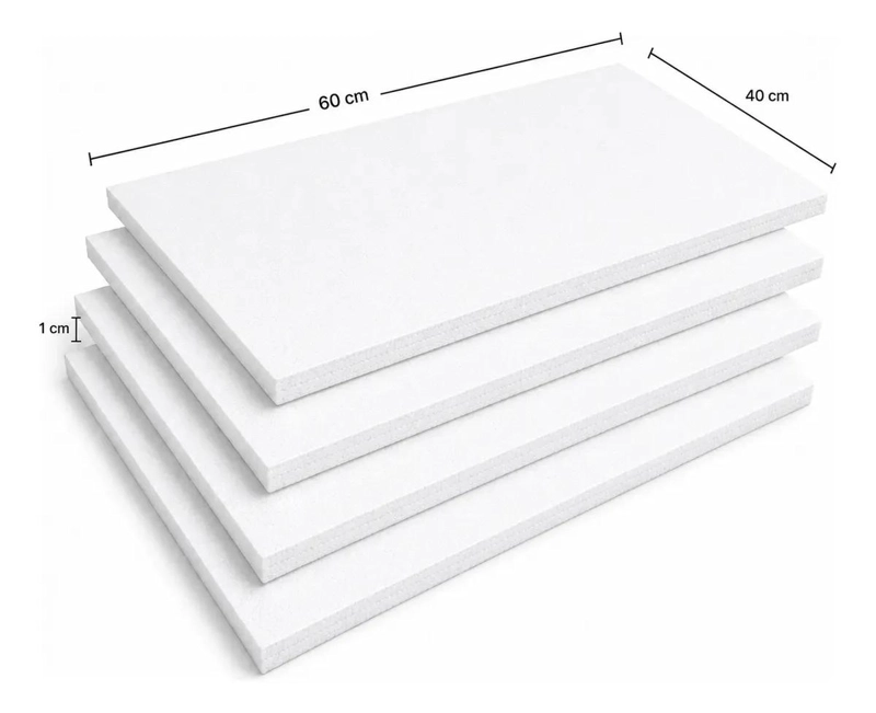 PLANCHA DE PLUMAVIT ALTA DENSIDAD 60X40X1 CM PACK DE 4 UNIDADES - 1