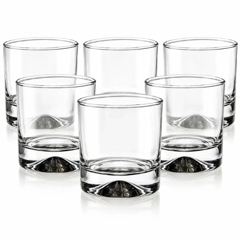 SET DE 6 VASOS BAJOS DE VIDRIO PARA WHISKY Y COCTELES 340 CC - 1