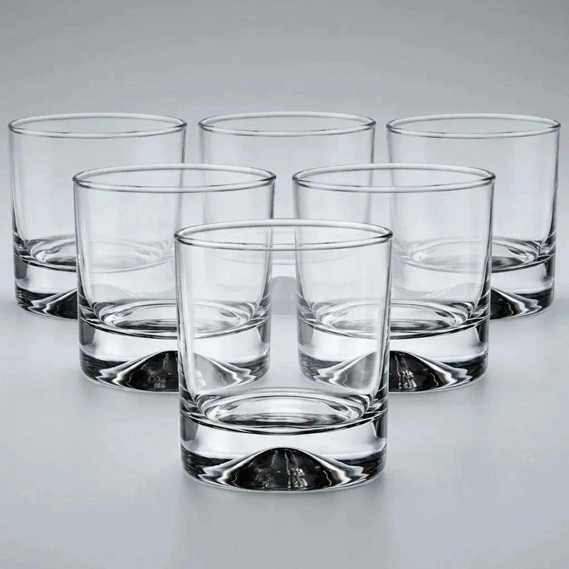 SET DE 6 VASOS BAJOS DE VIDRIO PARA WHISKY Y COCTELES 340 CC - 4