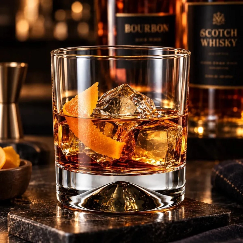 SET DE 6 VASOS BAJOS DE VIDRIO PARA WHISKY Y COCTELES 340 CC - 7
