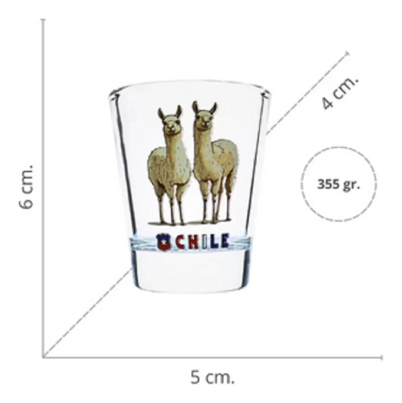 SET DE 4 VASOS SHOT TEQUILEROS CON DISEÑOS CHILENOS - 2