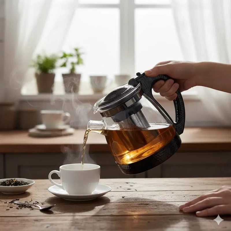 TETERA DE VIDRIO CON INFUSOR DE 2 LITROS PARA INFUSIONES - 3