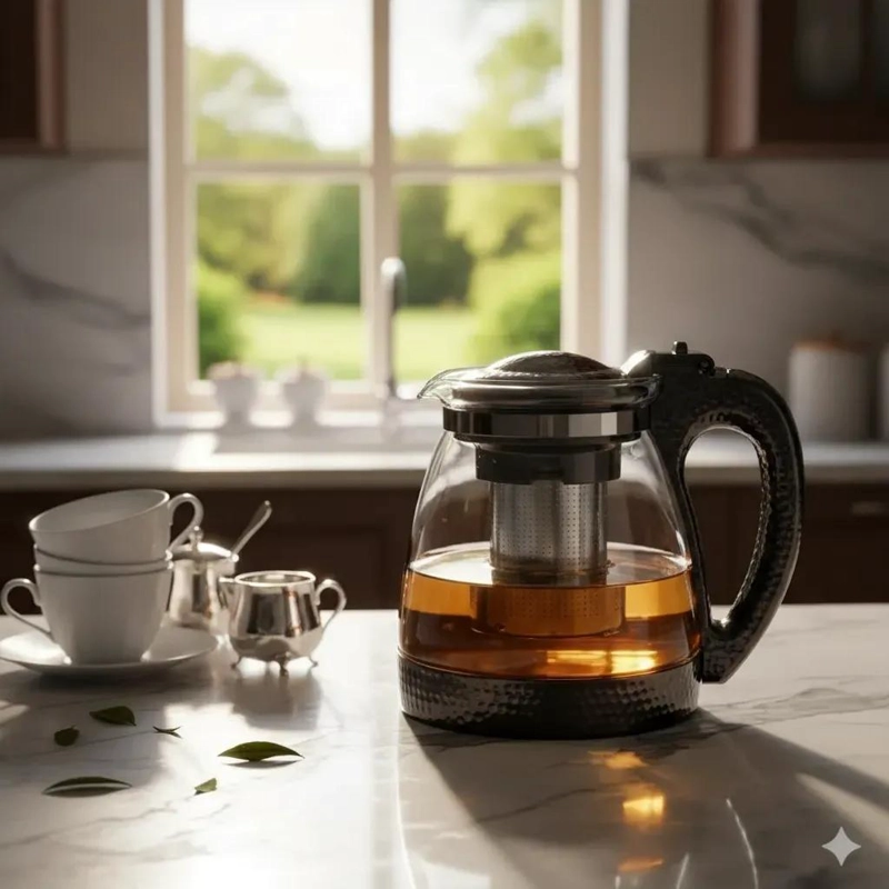 TETERA DE VIDRIO CON INFUSOR DE 2 LITROS PARA INFUSIONES - 4