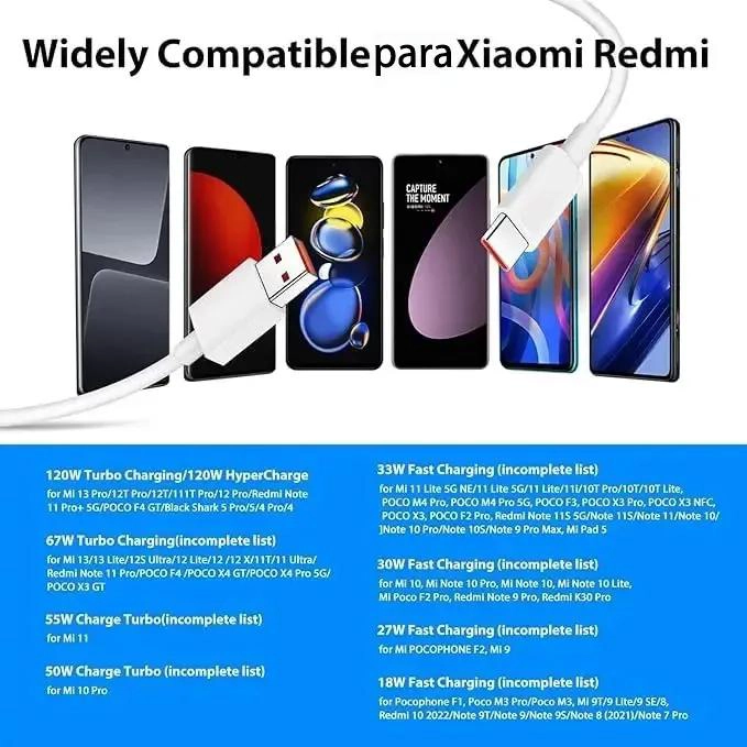 CABLE DE CARGA RAPIDA USB TIPO C 2M 120W PARA SMARTPHONES - 3