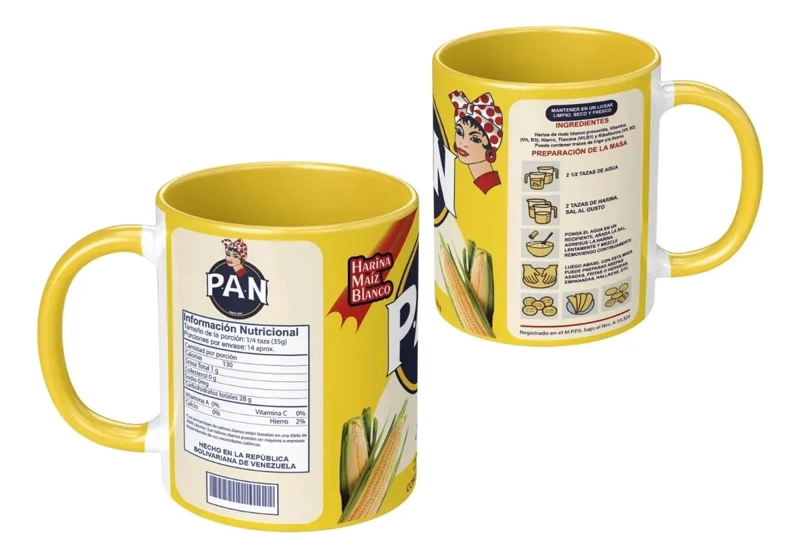 TAZA CERAMICA AMARILLA DISEÑO CILINDRICO PARA COCINA - 1