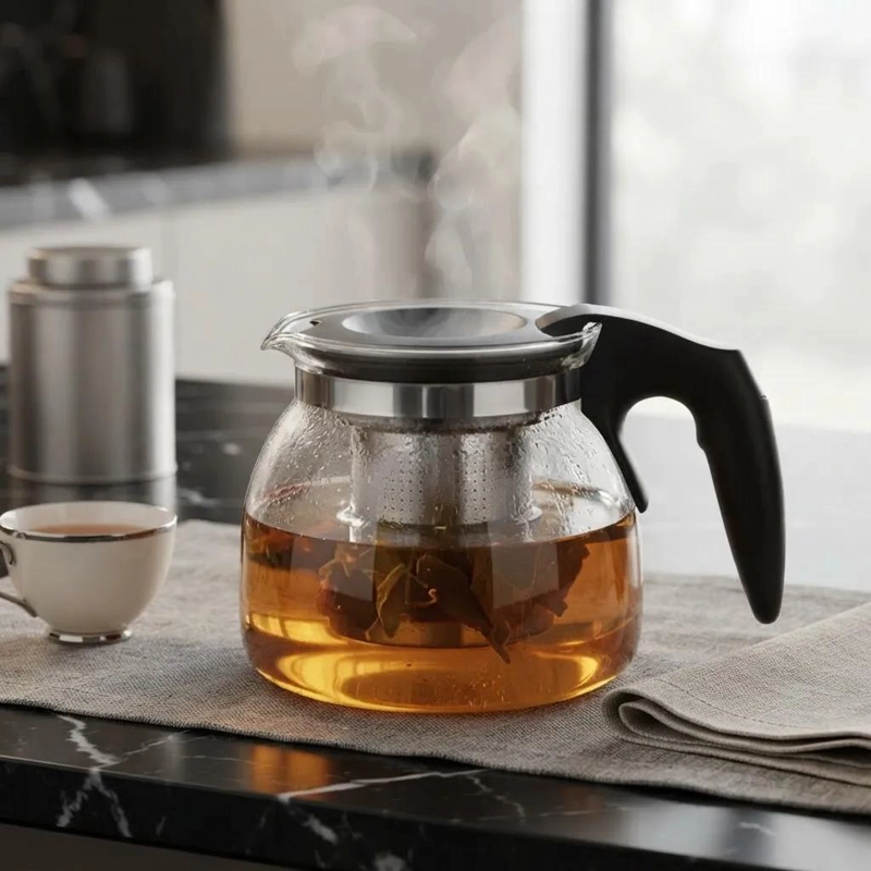 TETERA DE VIDRIO CON INFUSOR ACERO INOXIDABLE 700ML - 1