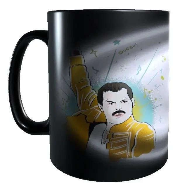 TAZA MAGICA CAMBIA COLOR FREDDIE MERCURY PARA FANS - 1