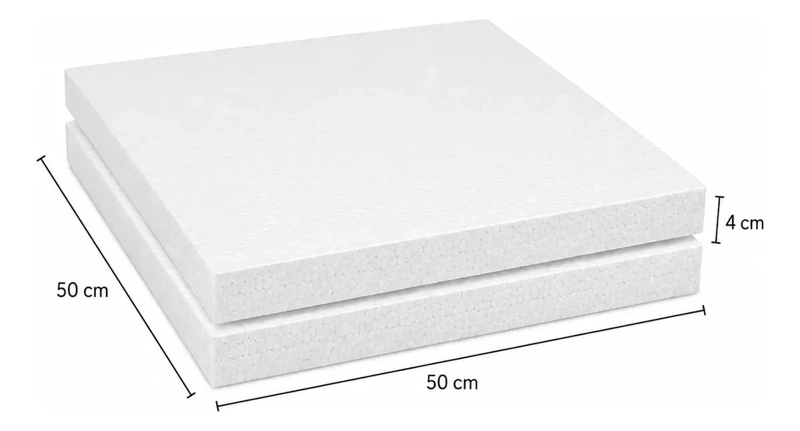 PLANCHAS DE PLUMAVIT ALTA DENSIDAD 50X50X4 CM PACK DE 2 UNIDADES - 1